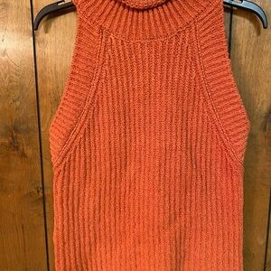 Anthropologie Vibrant Orange Cowl Neck Sweater